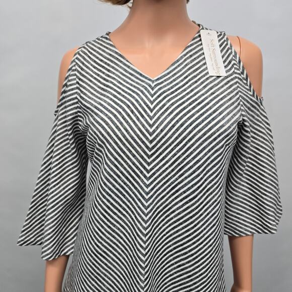 NWT Soft Surroundings Top Landfall Tunic Linen Blend Cold Shoulder PXS Petite XS - Picture 3 of 11
